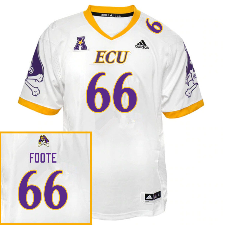 Men #66 Isaiah Foote ECU Pirates College Football Jerseys Sale-White